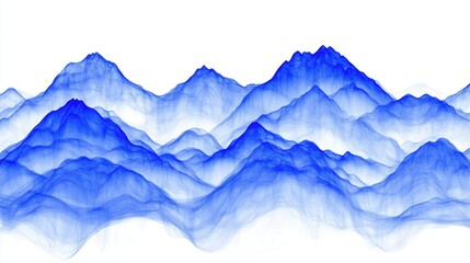 Fototapeta premium A stunning abstract representation of blue mountains with flowing lines, creating a serene and artistic landscape effect.