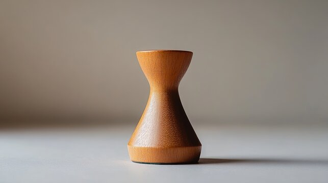 Elegant wooden chess piece highlighting minimalism with ample empty space for text and branding in a serene background. - Powered by Adobe