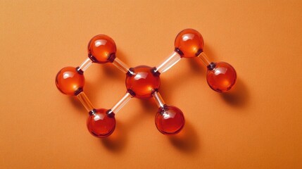 Close up of a vibrant formic acid molecular structure with ample negative space suitable for text or graphic overlay