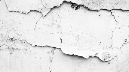 Obraz premium Cracked White Wall Texture Background with Empty Copy Space for Creative Text and Design Elements