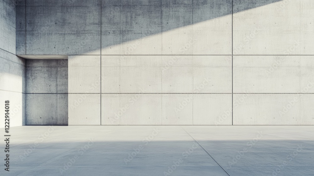 Fototapete modern concrete wall interior with soft light and ample empty space for text or design elements in a