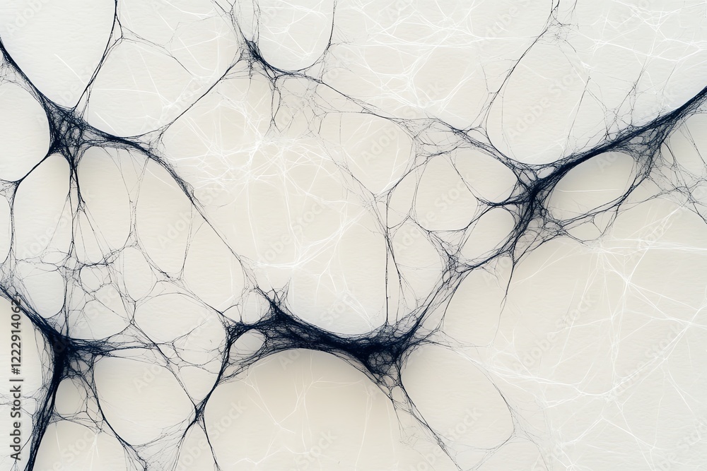 Poster abstract close-up of a web-like structure showcasing intricate patterns and forms.