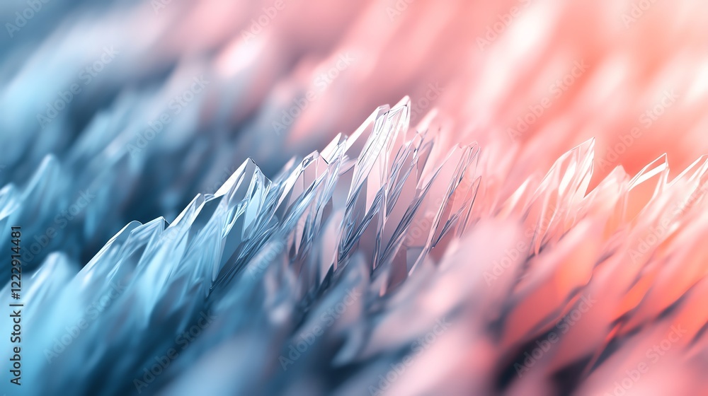 Aufkleber abstract wave pattern with a blend of blue and coral hues, creating a dreamy atmosphere.