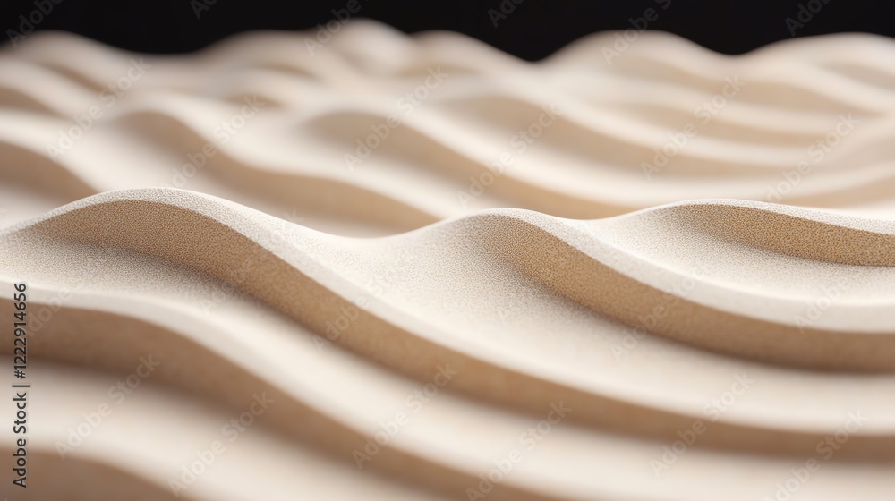 Poster abstract wavy wood texture with smooth contours and subtle shadows creating a calming feel.