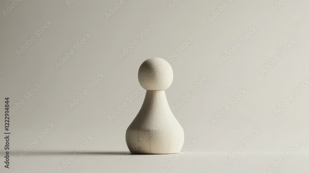 Aufkleber Minimalist close up of a single chess pawn on a neutral background emphasizing simplicity and space for branding or text insertion