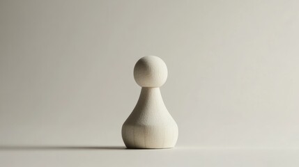 Minimalist close up of a single chess pawn on a neutral background emphasizing simplicity and space for branding or text insertion