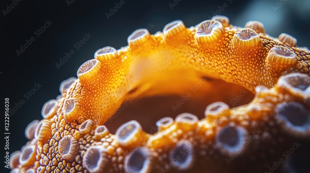 Poster vibrant close-up of a diadema sea urchin mantle showcasing intricate textures and colors with negati