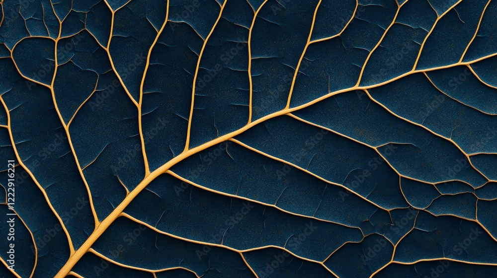 Poster close-up of a leaf's intricate structure showcasing veins and texture.
