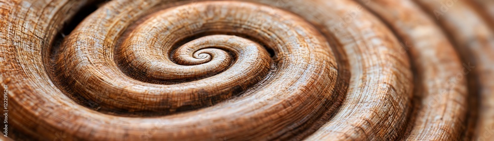 Poster close-up of a mesmerizing shell spiral showcasing intricate natural patterns.