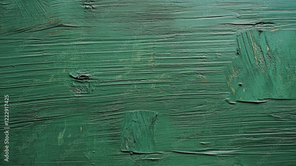 Poster Wooden surface texture with a rich green backdrop ideal for showcasing text or design elements in a creative project.
