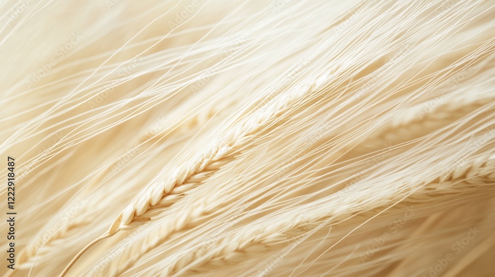 Poster close up of golden wheat stalks highlighting grain texture and natural beauty with ample space for t