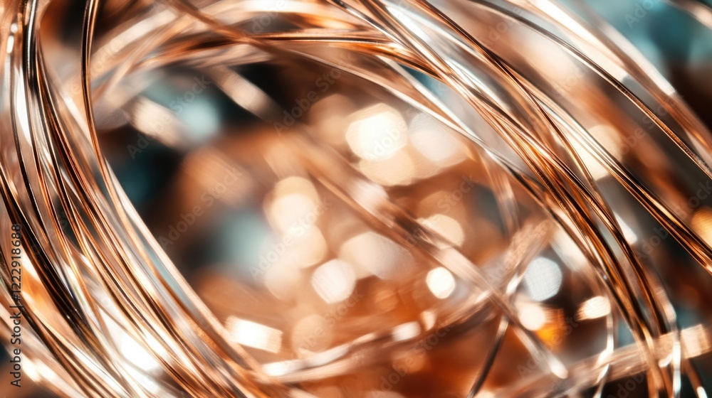 Leinwandbilder close up of intricate copper wiring in electronic circuitry with blurred background and space for ov