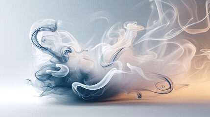High-Resolution Photo of Ethereal Smoke Texture on Minimal White Background