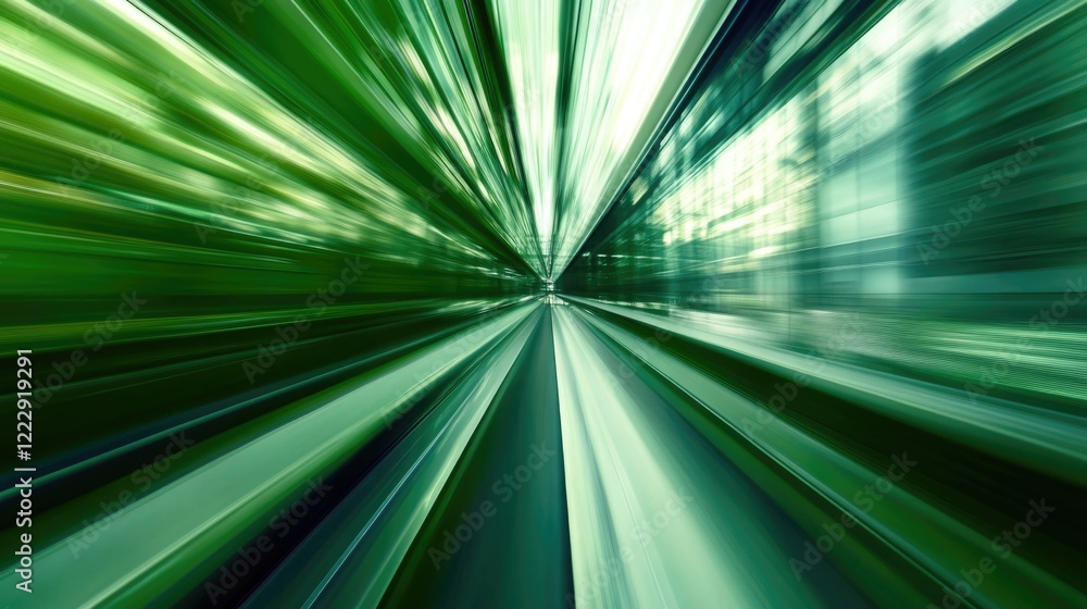 Poster green skyscraper abstract with motion blur effect creating dynamic lines and ample empty space for o