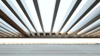 Obraz premium Ventilated roof construction close-up showcasing structural elements with ample space for text or messaging.