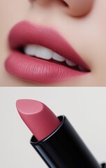 Obraz premium Professional cosmetic product photography highlighting the intersection of luxury makeup and natural beauty