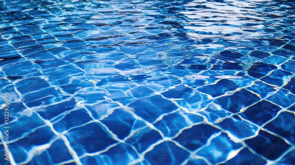 Poster close up of crystal clear blue water surface with gentle ripples ideal for copy space and text inser
