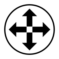 Pfeile Icon in schwarzem Kreis - Nach aussen Symbol