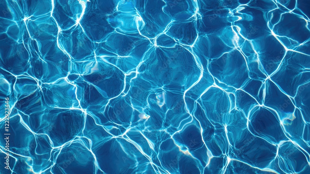 Aufkleber close up of clear blue water surface with light reflections and soft ripples ideal for text overlay 