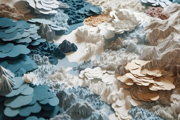 a bunch of paper flowers on a table