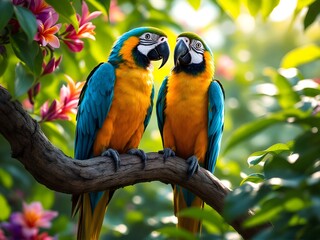Obraz premium blue and yellow macaw