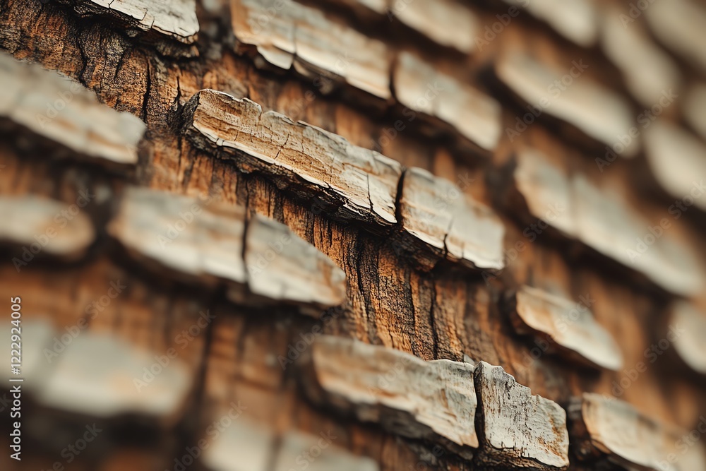 Poster close-up view of tree bark showcasing unique textures and natural patterns.