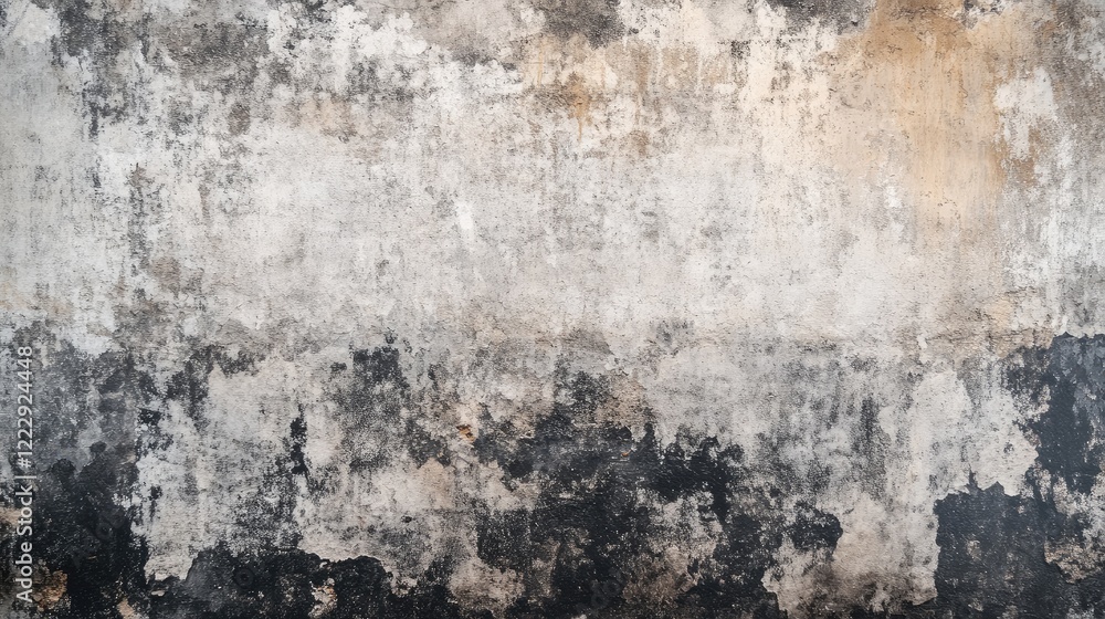 Poster Textured grunge wall background with peeling paint and empty space for creative text or graphics design use