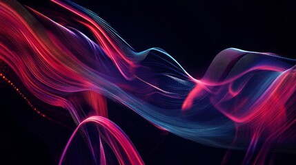 A dynamic abstract visualization of data streams and algorithms, with flowing lines and vibrant colors, Data visualization style