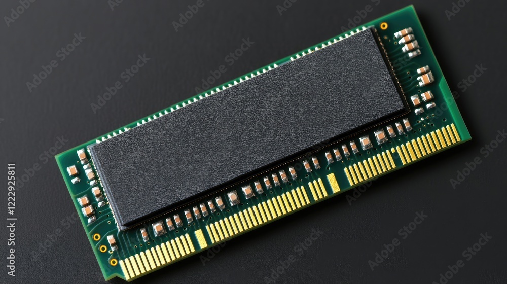 Aufkleber Detailed view of a microchip on a dark background with ample empty space for adding custom text or graphics