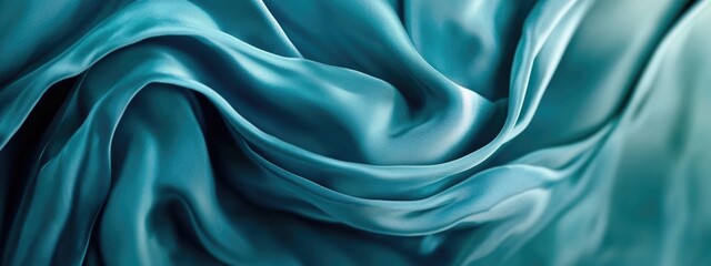 Obraz premium Elegant Blue Silk Fabric with Luxurious Texture and Space for Custom Text or Designs