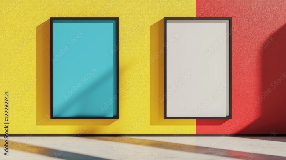 Aufkleber comparison of expected outcome and actual result with blank space for text on vibrant wall backgroun