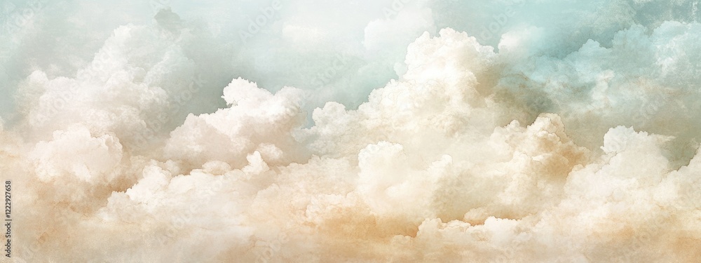 Aufkleber soft pastel clouds with dreamy hues and a blank space for custom text overlay ideal for backgrounds 