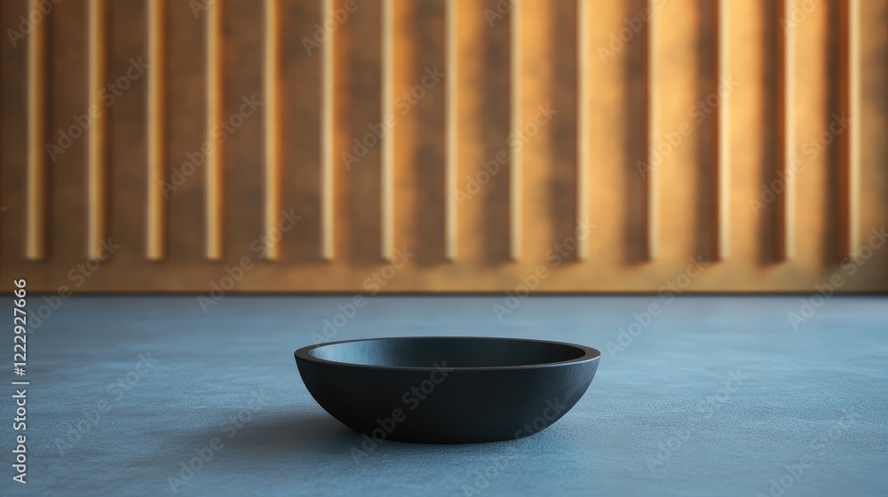 Poster elegant minimalist decorative bowl display with copy space for creativity and text on subtle texture