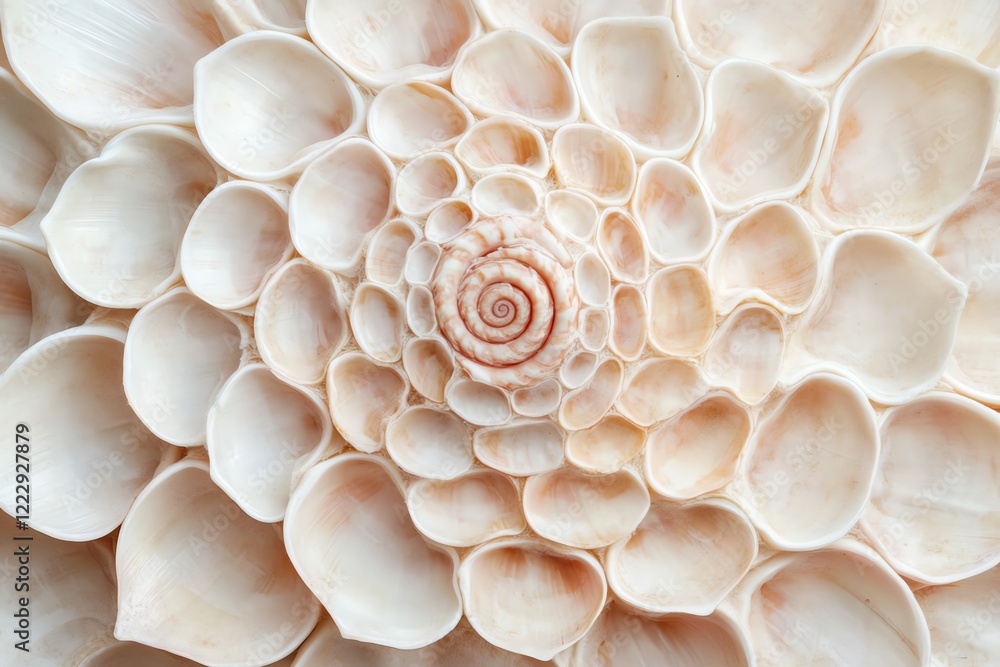 Aufkleber intricate details of a natural shell showcasing spiral patterns and subtle colors.