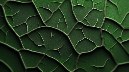 Obraz premium Intricate green leaf texture showcasing nature's unique patterns and details.