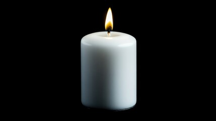Elegant white candle flame glowing softly against a dark background providing ample space for text and creative designs
