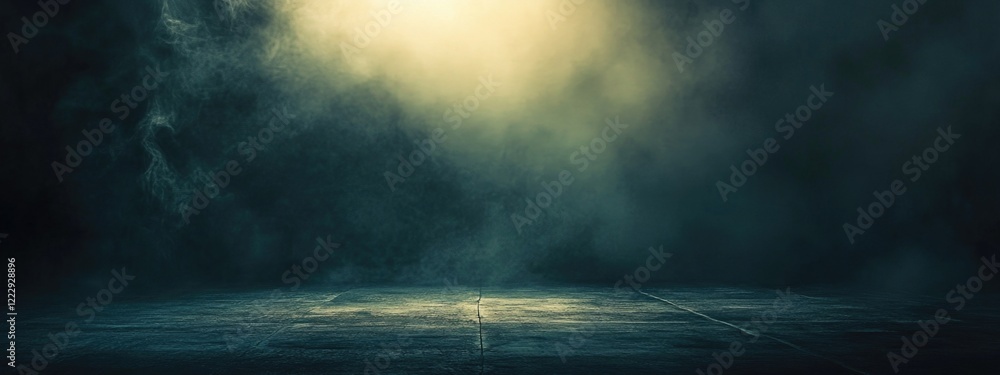 Poster dramatic chiaroscuro lighting with empty dark background ideal for text placement or visual emphasis