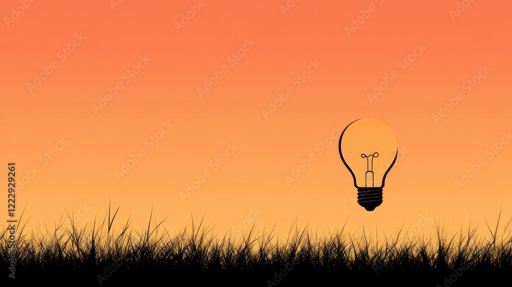Aufkleber innovative communication concept featuring light bulb silhouette against vibrant gradient background