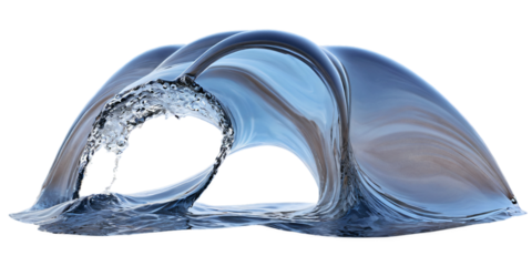 Dynamic Ocean Wave Splashing Shoreline: Capturing Tranquility and Natural Beauty in Blue Coastal Summer Scene