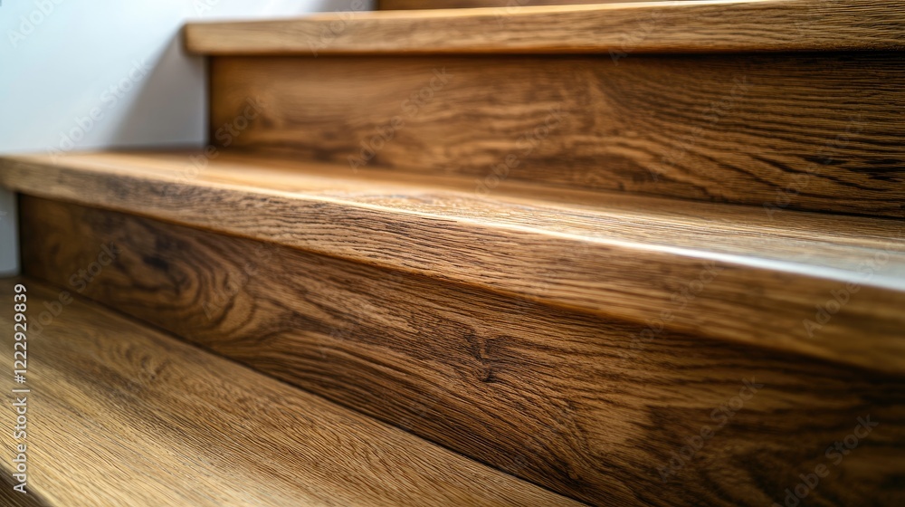 Aufkleber wooden staircase steps with smooth finish and natural grain texture featuring ample empty space for 