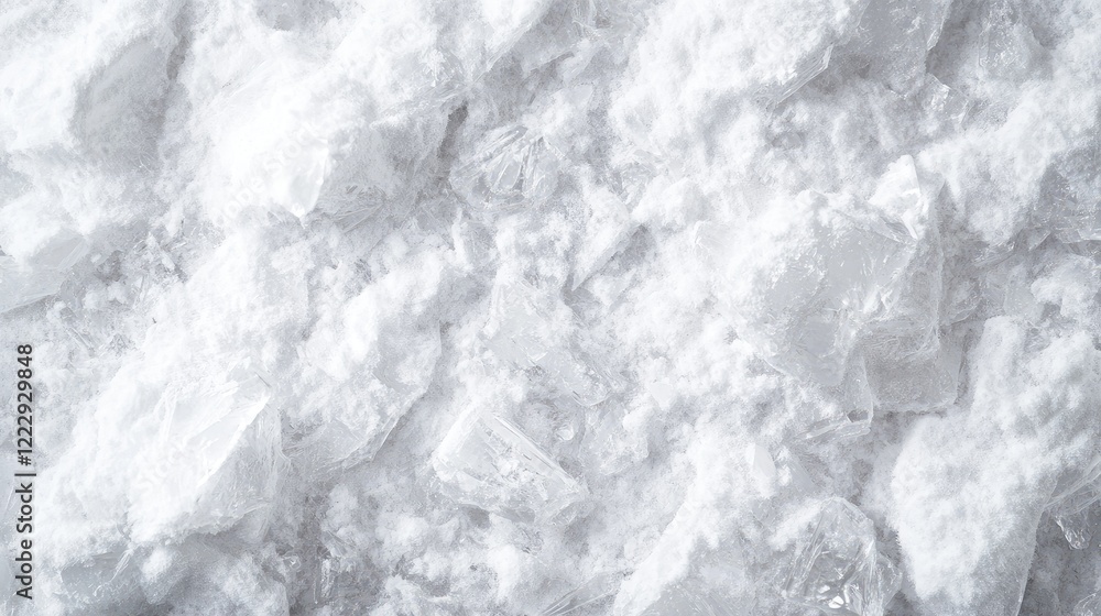 Poster close up of white crystal sample on textured surface with ample empty space for custom text or desig