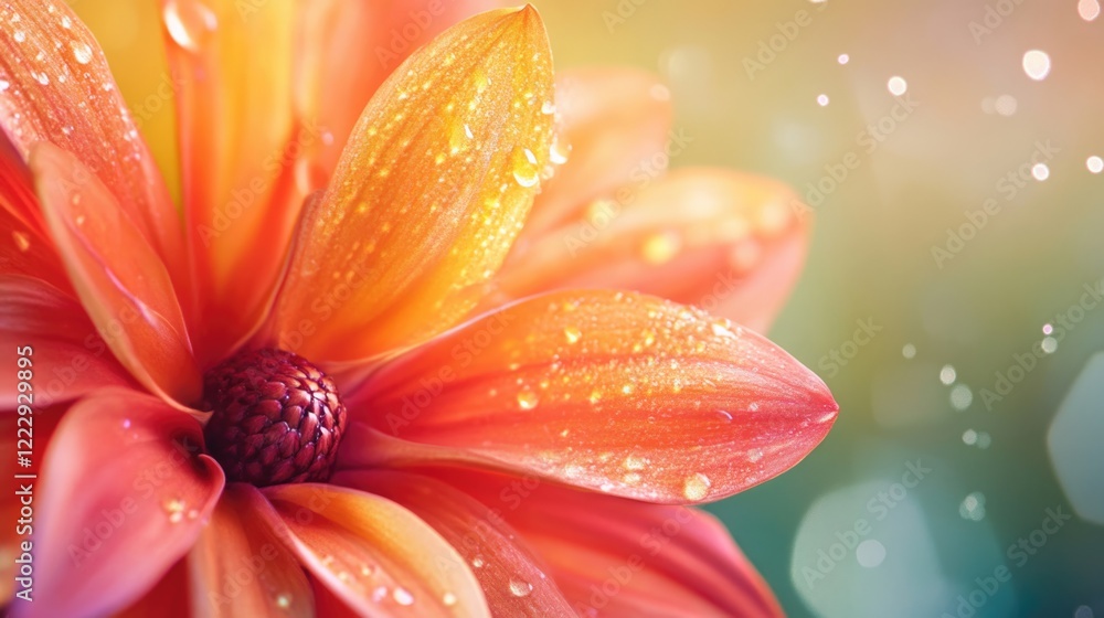 Aufkleber hummingbird feeding on stunning flower petals with vibrant colors and soft bokeh background ideal fo