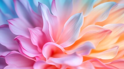 Fototapeta premium Vibrant, colorful close-up of a blooming flower showcasing soft, flowing petals.