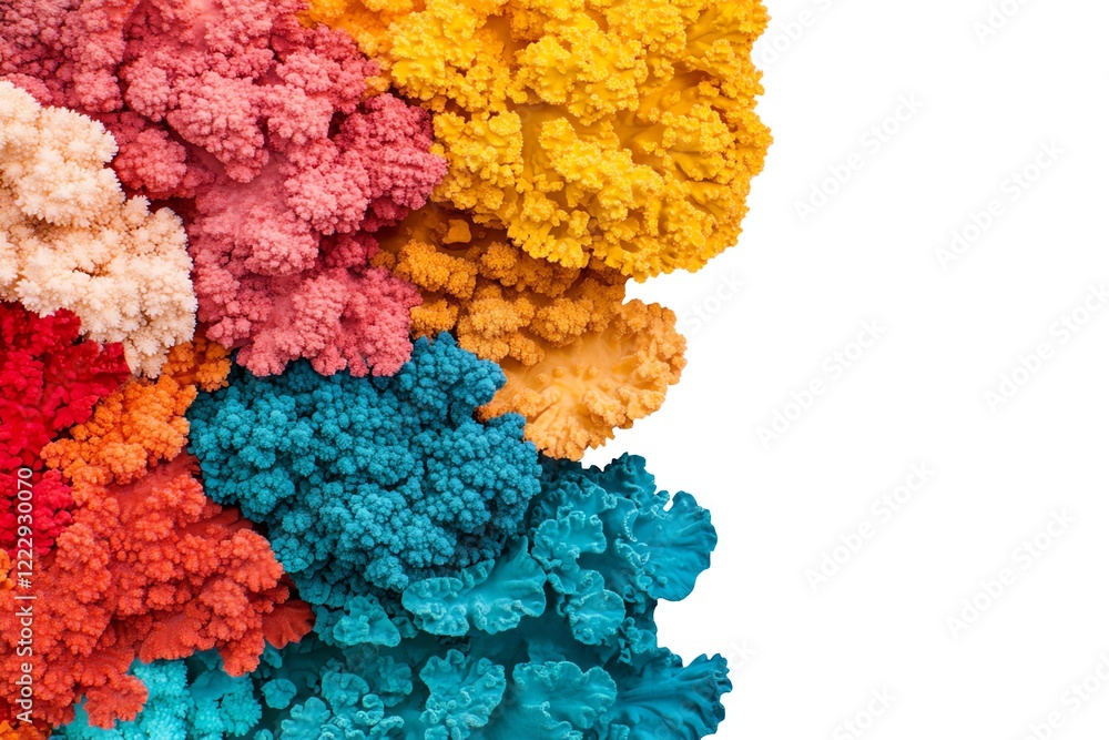 Poster vibrant and colorful coral-like textures creating a visually striking pattern.