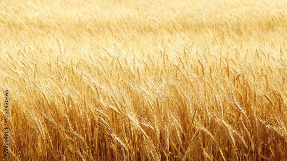 Poster close up of golden wheat field showcasing late summer harvest with ample empty space for text or adv