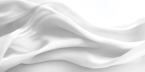 Fototapeta premium Soft White Fabric with Flowing Lines on a Gentle Background, Ideal for Minimalist and Elegant Design Concepts