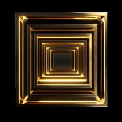 Mesmerizing Golden Geometric Squares in a Sleek 3D Render