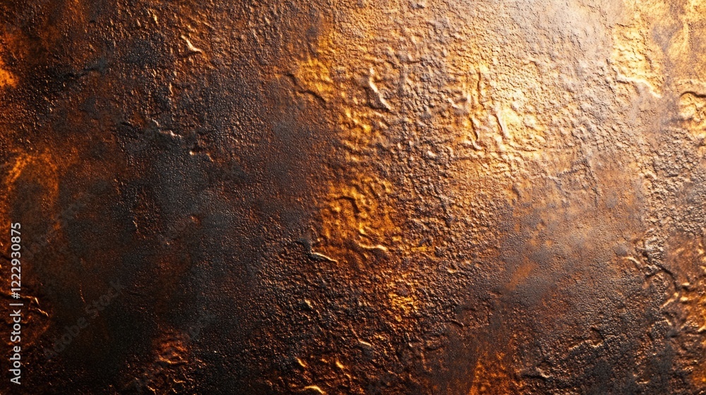 Fototapete Textured metallic surface with warm tones and intricate details suitable for backgrounds or abstract designs featuring space for text.