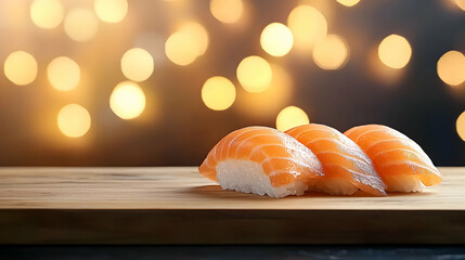 Sushi delights restaurant food photography cozy atmosphere close-up view culinary artistry