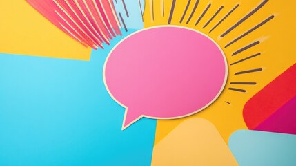 Colorful comic speech bubble with fun fact space on vibrant background ideal for text input and creative designs